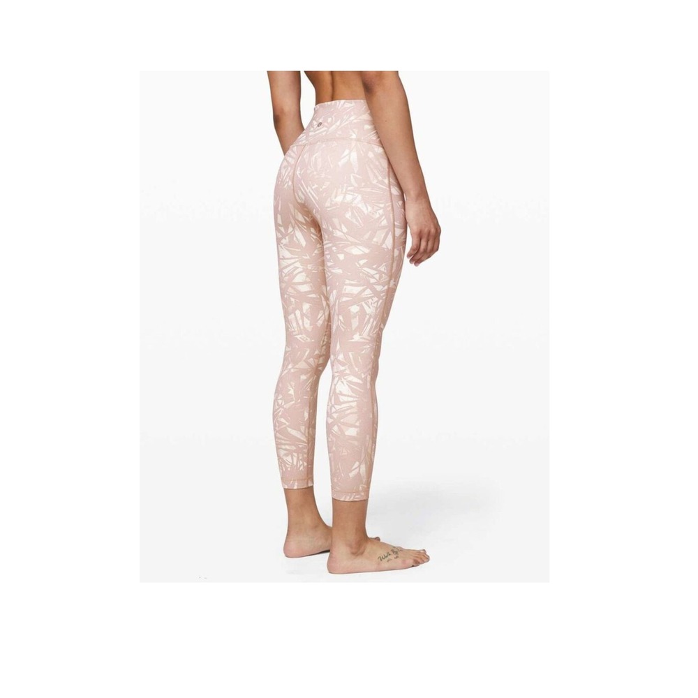 Lululemon‎ Wunder Under Leggings 6 Pink Shadow Leaf Full Luxtreme High Rise Yoga